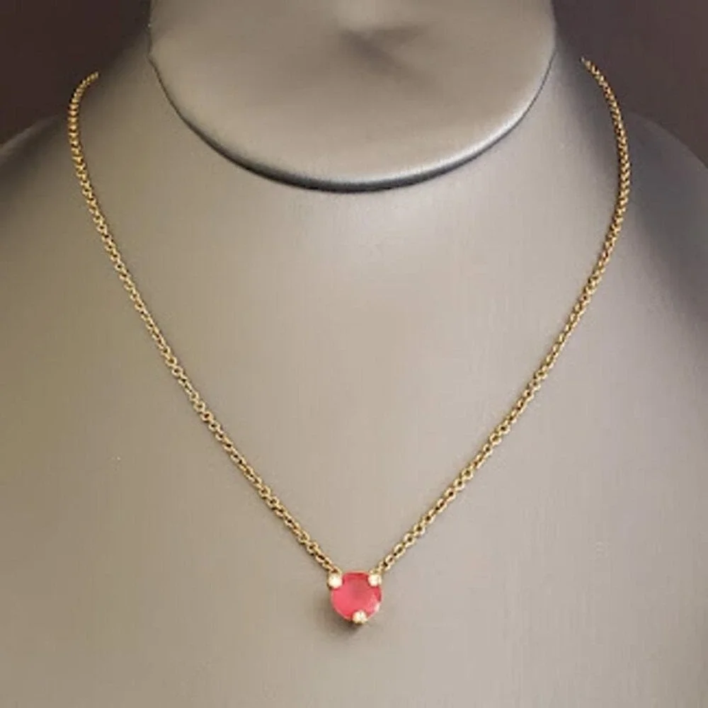 Kate Spade New York Rise and Shine Orange Stone Gold Tone Mini Pendant Necklace